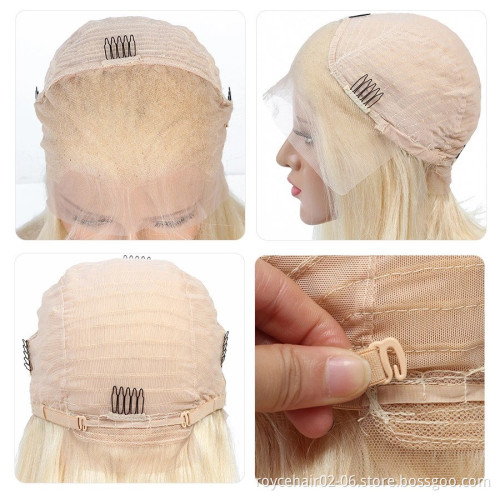 Top Quality Brazilian Hair Extensions Lace Wig Wholesale,Preplucked Raw Human Hair 613 Blonde Hair HD 13x4 Lace Frontal wig